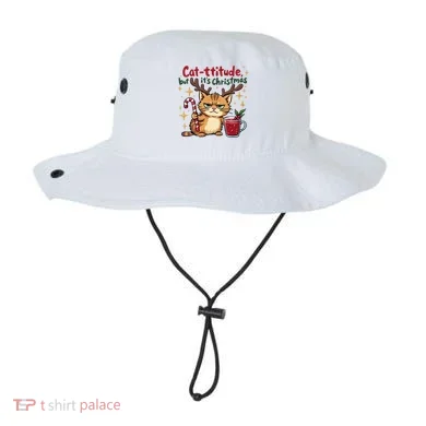 Cat-titude Christmas Cat Grumpy Cattitude Meme Bucket Hat