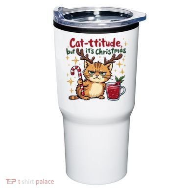 Cat-titude Christmas Cat Grumpy Cattitude Meme Tumbler