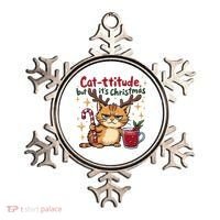 Cat-titude Christmas Cat Grumpy Cattitude Meme Ornament thumb 0