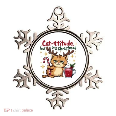Cat-titude Christmas Cat Grumpy Cattitude Meme Ornament
