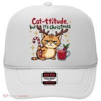 Cat-titude Christmas Cat Grumpy Cattitude Meme Hat thumb 0