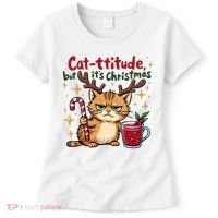 Cat-titude Christmas Cat Grumpy Cattitude Meme Women's T-Shirt thumb 0