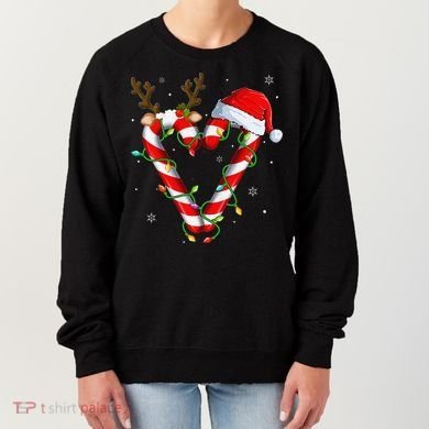 Candy Cane Crew Santa Christmas Lights Xmas Gift Women's Sweatshirt
