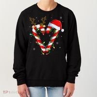 Candy Cane Crew Santa Christmas Lights Xmas Gift Women's Sweatshirt thumb 0