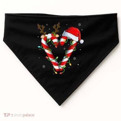 Candy Cane Crew Santa Christmas Lights Xmas Gift USA-Made Doggie Bandana
