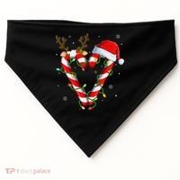Candy Cane Crew Santa Christmas Lights Xmas Gift USA-Made Doggie Bandana thumb 0