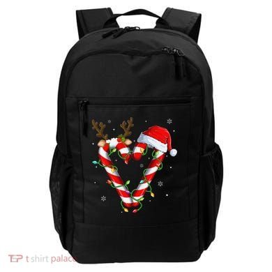 Candy Cane Crew Santa Christmas Lights Xmas Gift Backpack