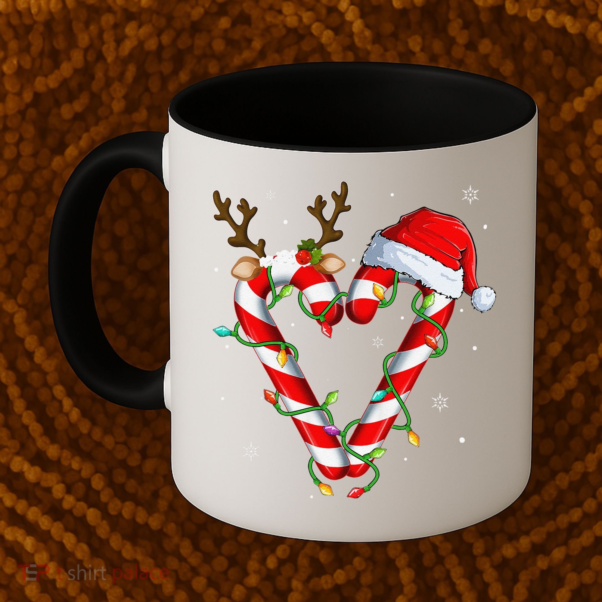 Candy Cane Crew Santa Christmas Lights Xmas Gift Coffee Mug