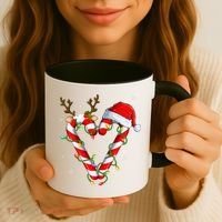 Candy Cane Crew Santa Christmas Lights Xmas Gift Coffee Mug thumb 3