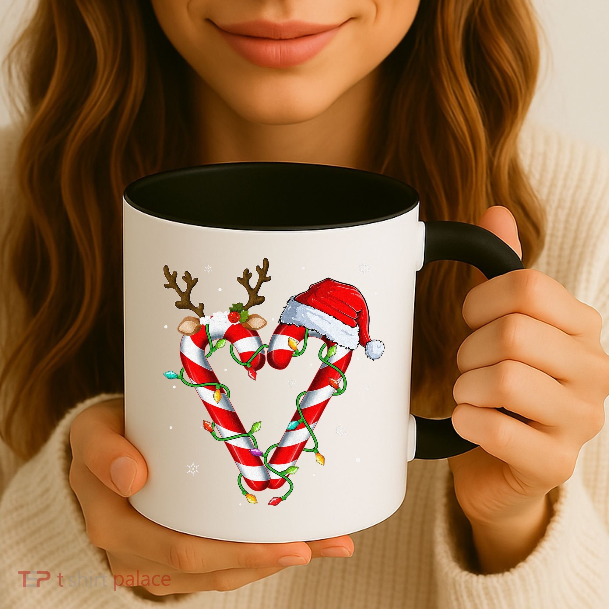 Candy Cane Crew Santa Christmas Lights Xmas Gift Coffee Mug