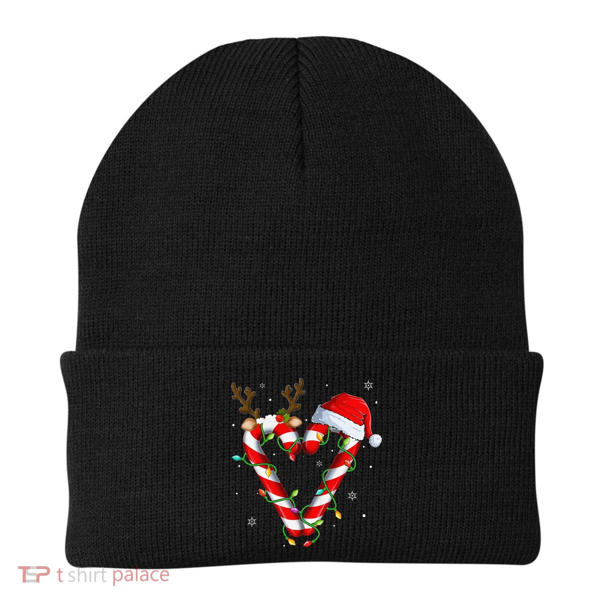 Candy Cane Crew Santa Christmas Lights Xmas Gift Beanie