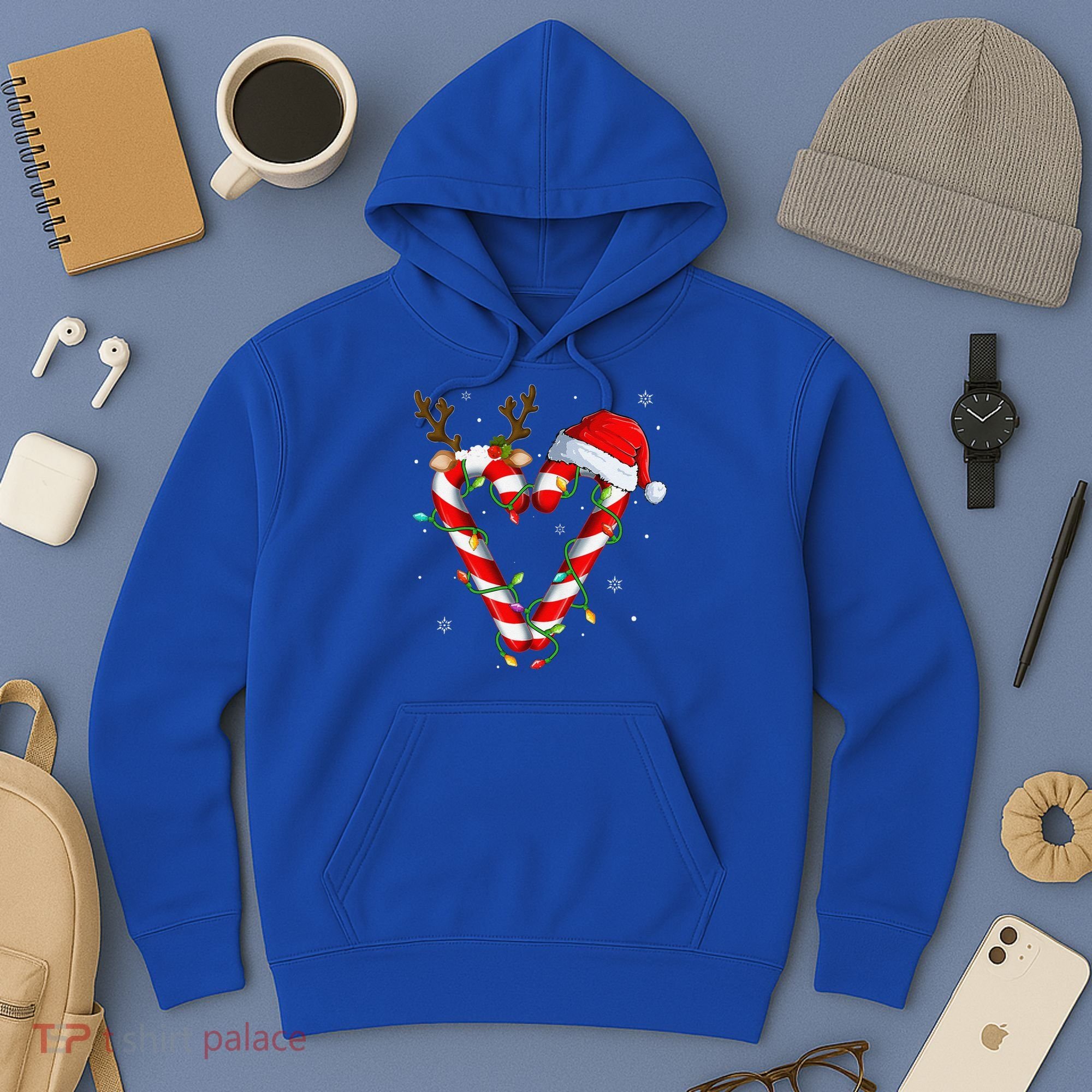 Candy Cane Crew Santa Christmas Lights Xmas Gift Hoodie