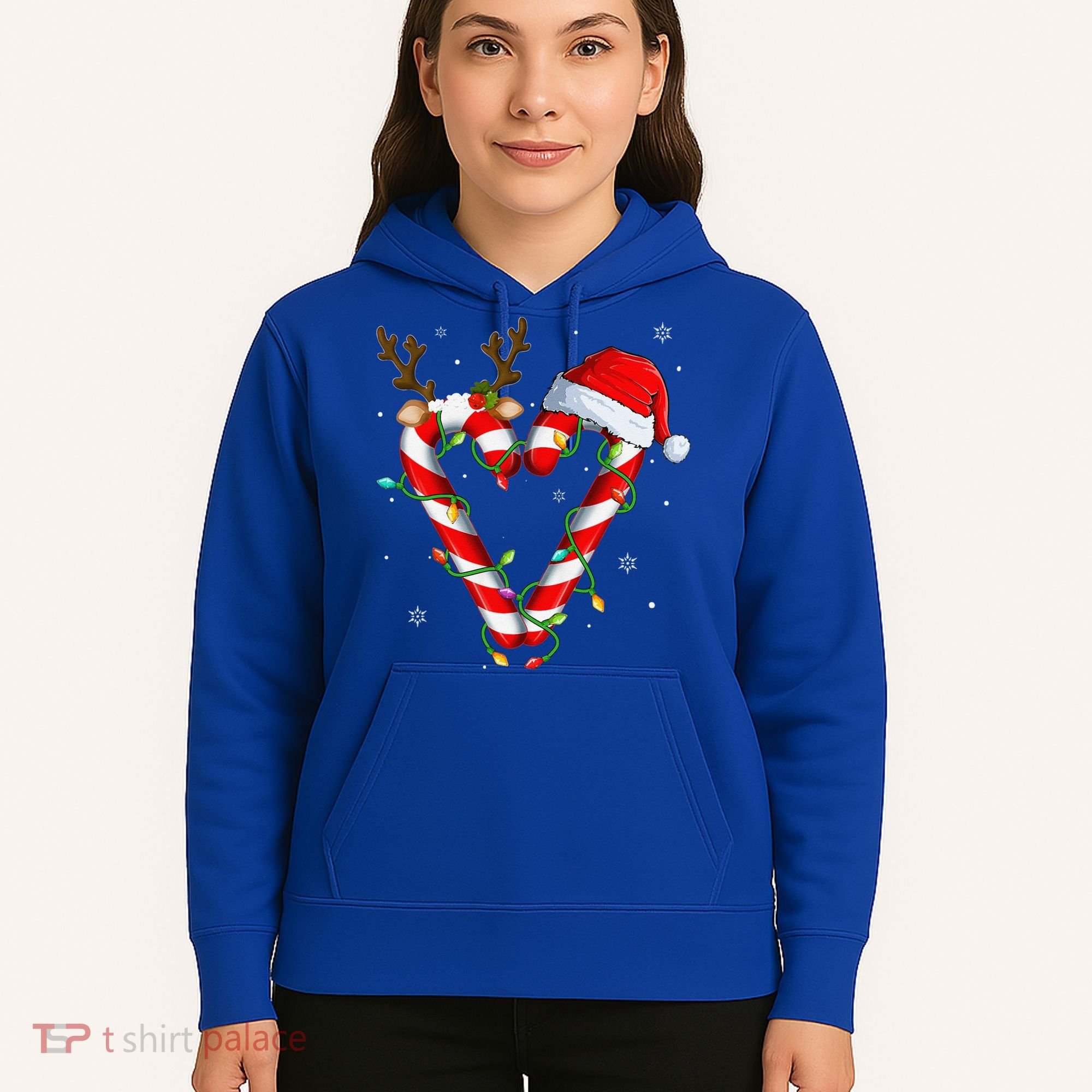 Candy Cane Crew Santa Christmas Lights Xmas Gift Hoodie