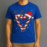 Candy Cane Crew Santa Christmas Lights Xmas Gift T-Shirt thumb 3