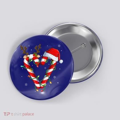 Candy Cane Crew Santa Christmas Lights Xmas Gift Button