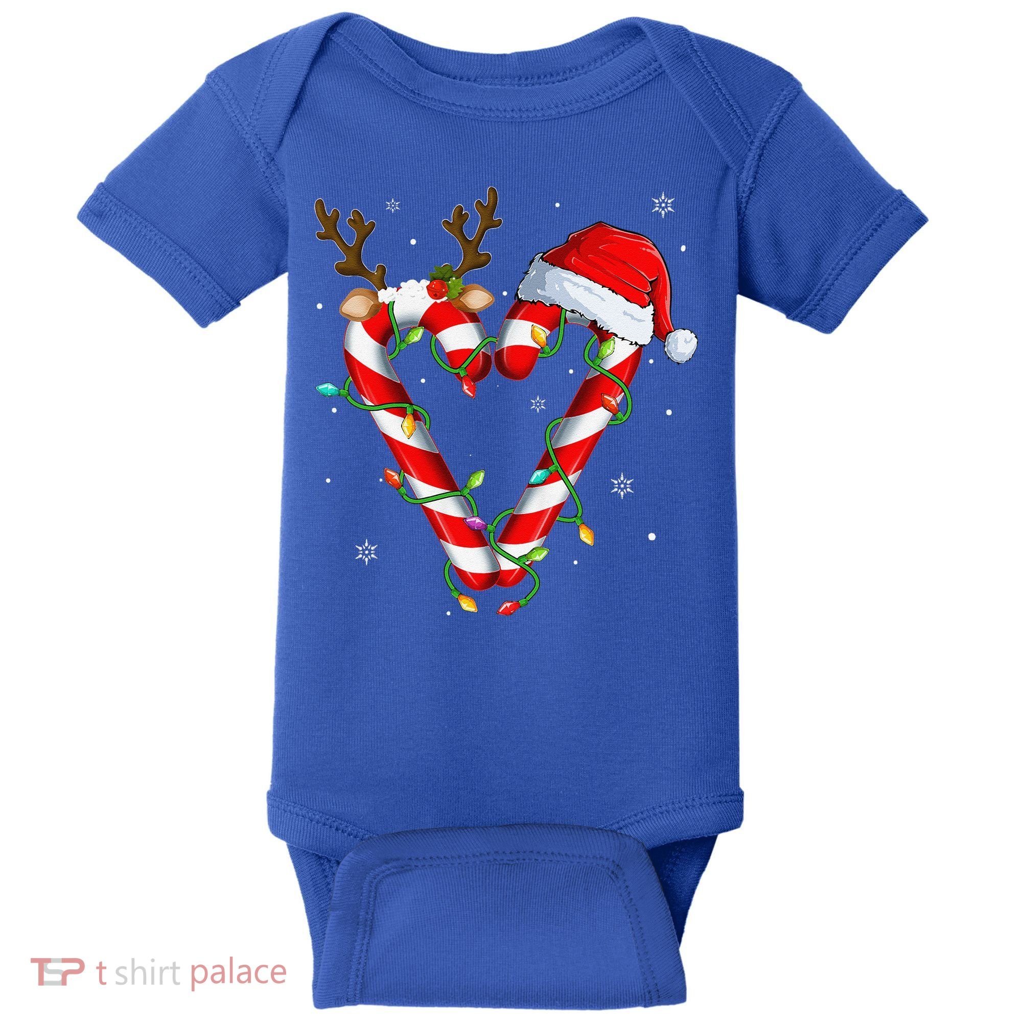 Candy Cane Crew Santa Christmas Lights Xmas Gift Baby Bodysuit