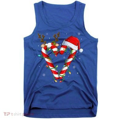 Candy Cane Crew Santa Christmas Lights Xmas Gift Tank Top