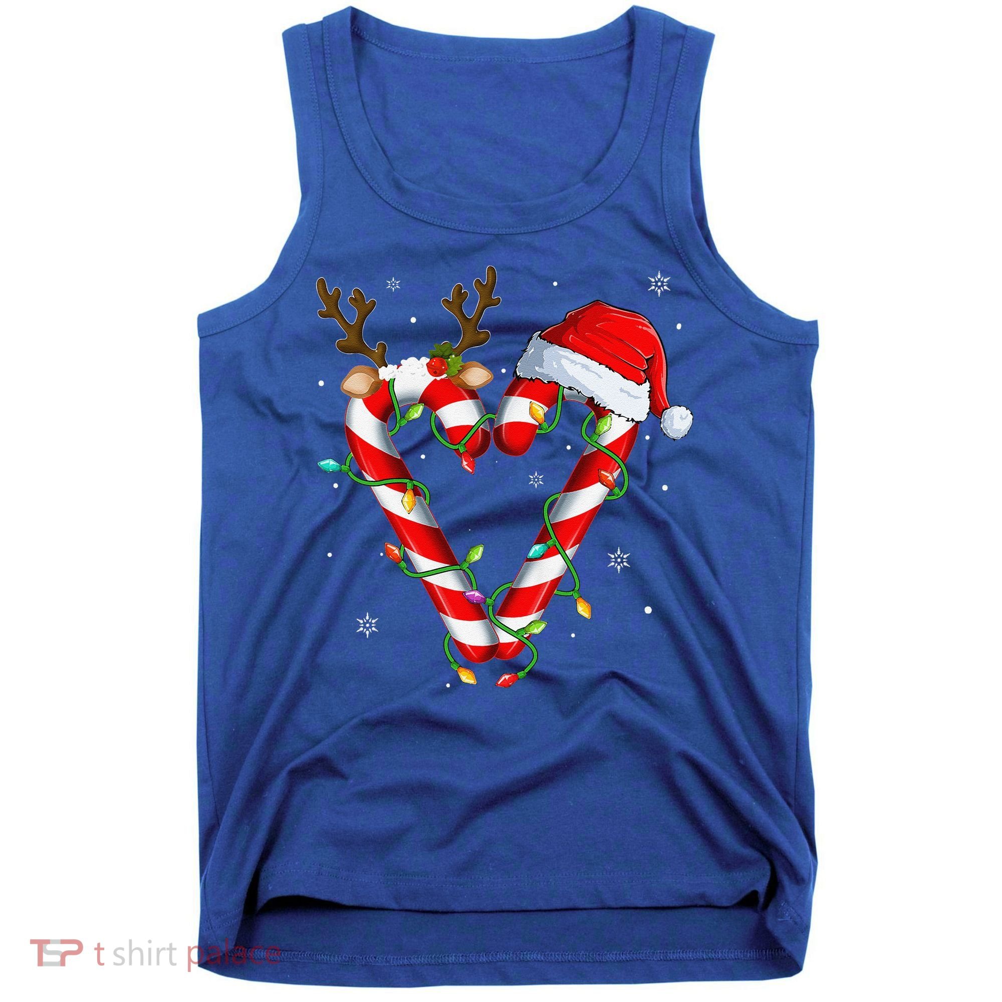 Candy Cane Crew Santa Christmas Lights Xmas Gift Tank Top
