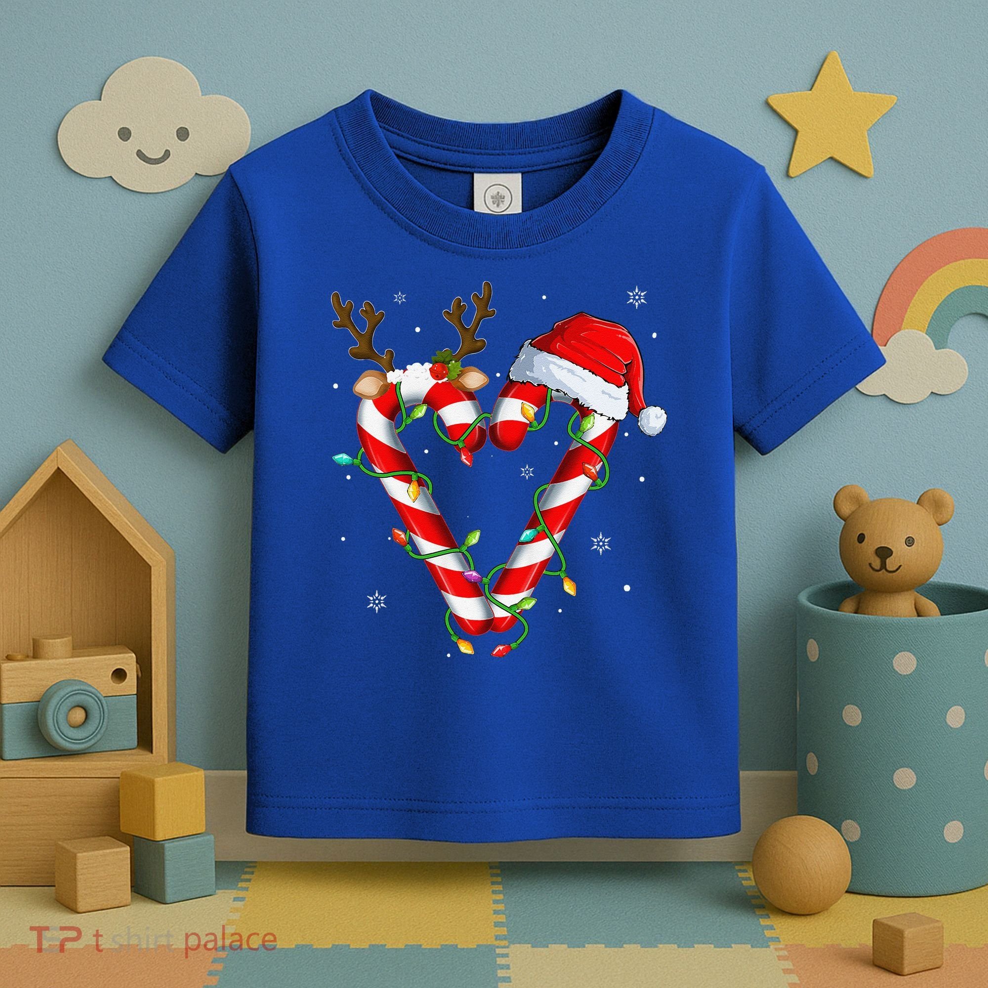 Candy Cane Crew Santa Christmas Lights Xmas Gift Toddler T-Shirt