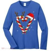 Candy Cane Crew Santa Christmas Lights Xmas Gift Women's Long Sleeve Shirt thumb 0