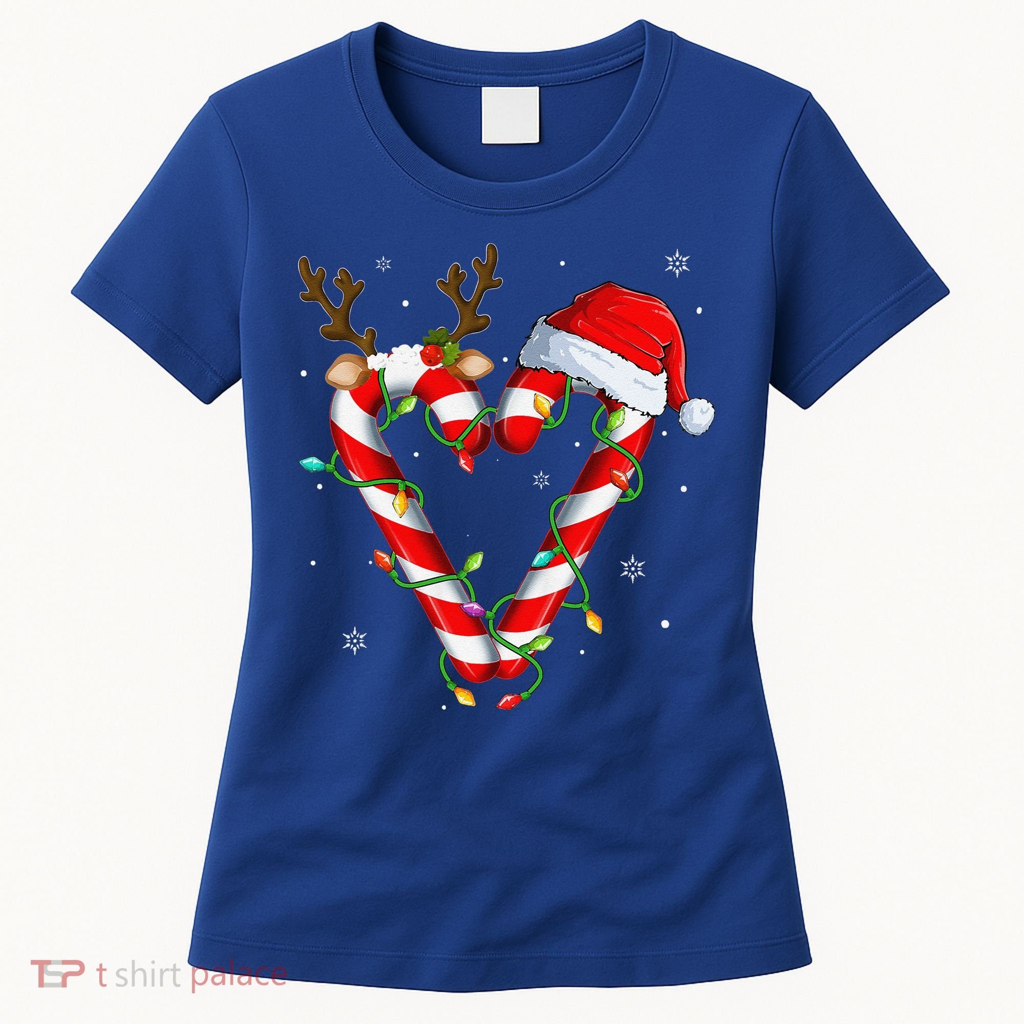 Candy Cane Crew Santa Christmas Lights Xmas Gift Women's T-Shirt