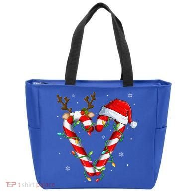 Candy Cane Crew Santa Christmas Lights Xmas Gift Tote Bag