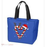 Candy Cane Crew Santa Christmas Lights Xmas Gift Tote Bag thumb 3