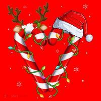 Candy Cane Crew Santa Christmas Lights Xmas Gift Santa Hat thumb 1