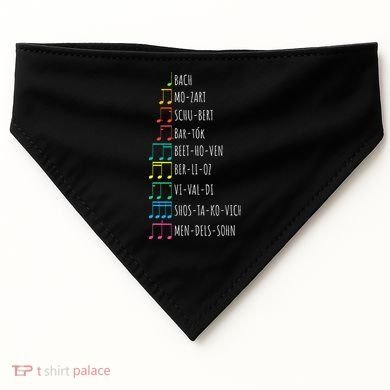 Classic Composers Classical Music Musical Notes USA-Made Doggie Bandana