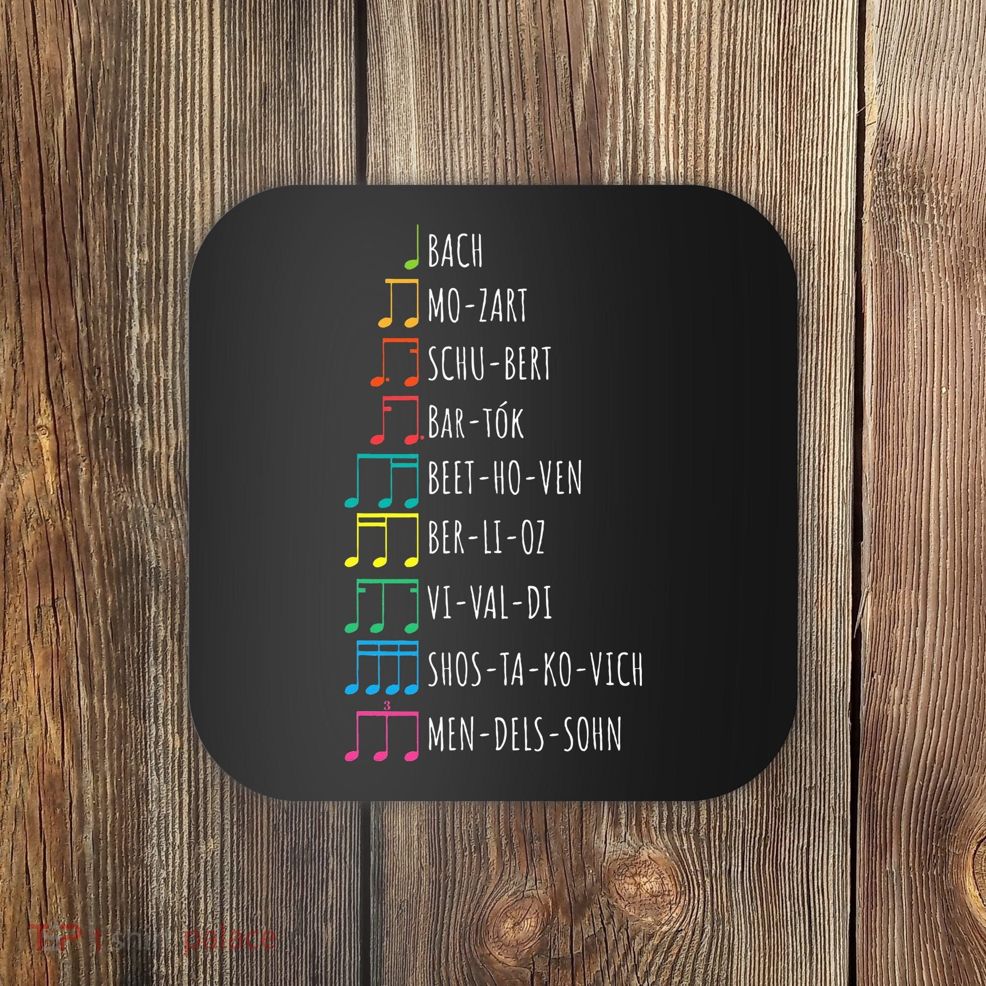 Classic Composers Classical Music Musical Notes Coaster