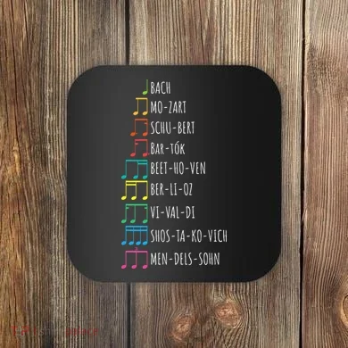 Classic Composers Classical Music Musical Notes Coaster