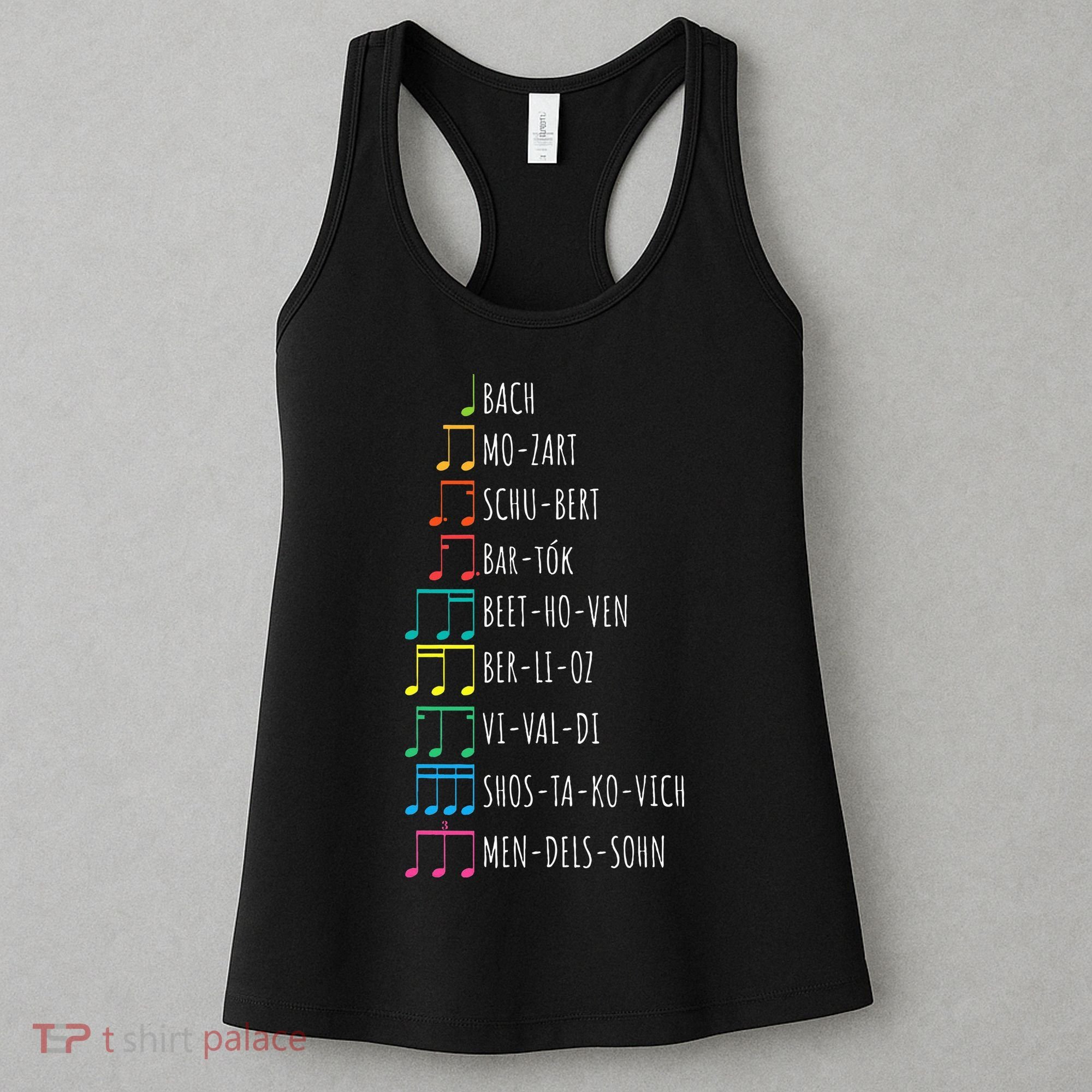 Classic Composers Classical Music Musical Notes Women's Tank Top