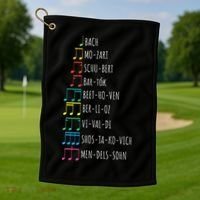 Classic Composers Classical Music Musical Notes Golf Towel thumb 1