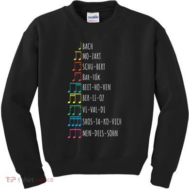 Classic Composers Classical Music Musical Notes Kids Sweatshirt