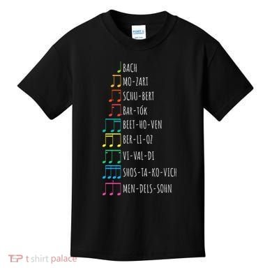 Classic Composers Classical Music Musical Notes Kids T-Shirt
