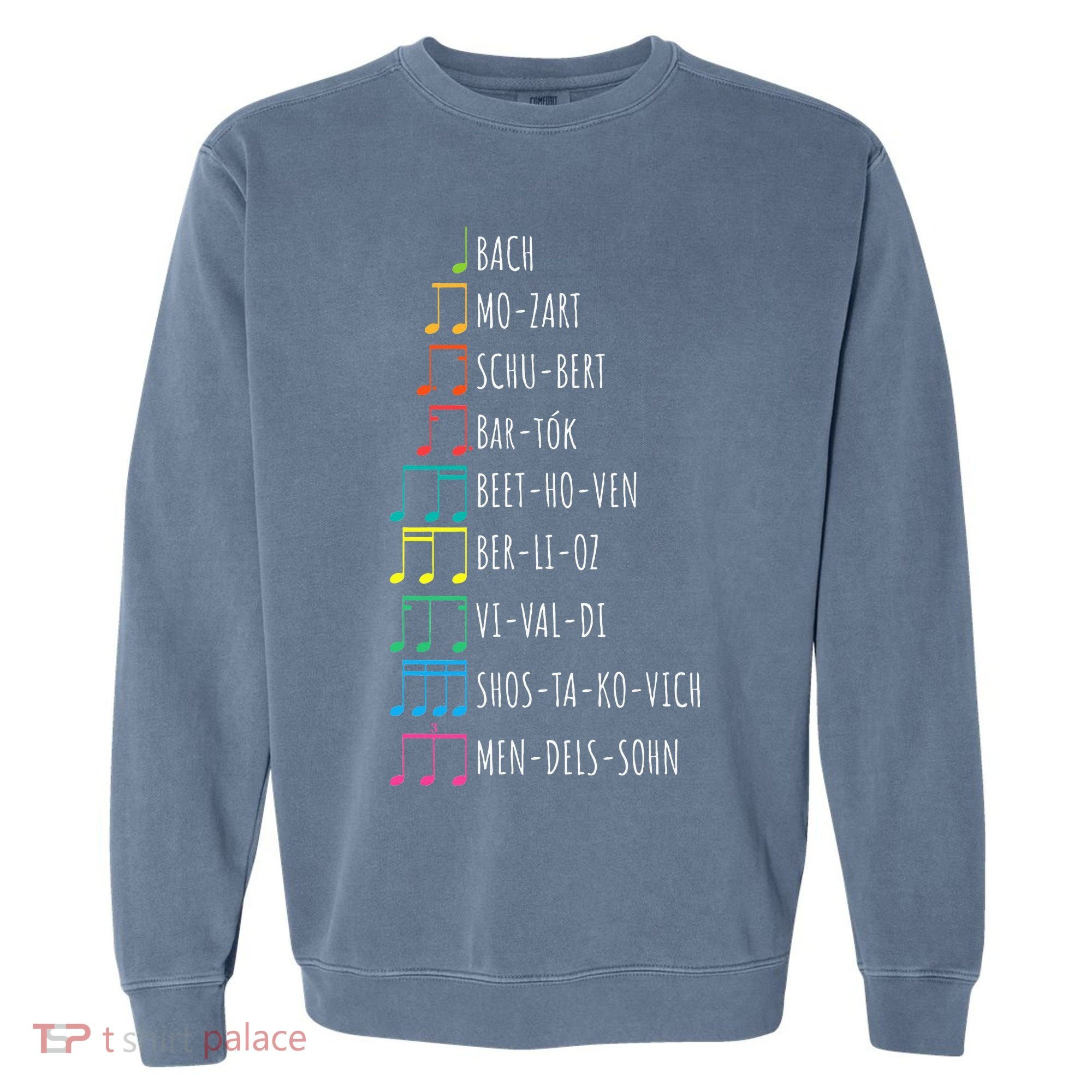 Classic Composers Classical Music Musical Notes Garment-Dyed Sweatshirt