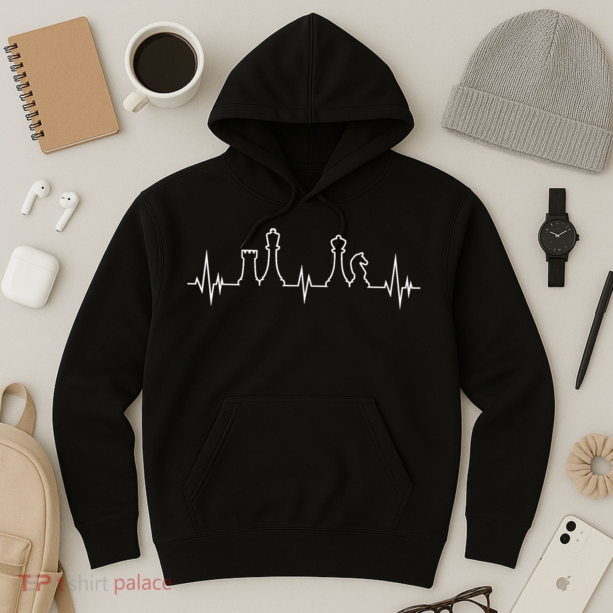 Chess, Chess Club, Chess Heartbeat Hoodie