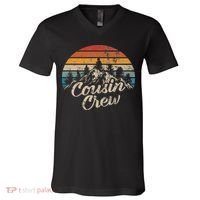 Cousin Crew Camping Outdoor Sunset Summer Camp V-Neck T-Shirt thumb 0