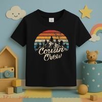 Cousin Crew Camping Outdoor Sunset Summer Camp Toddler T-Shirt thumb 3
