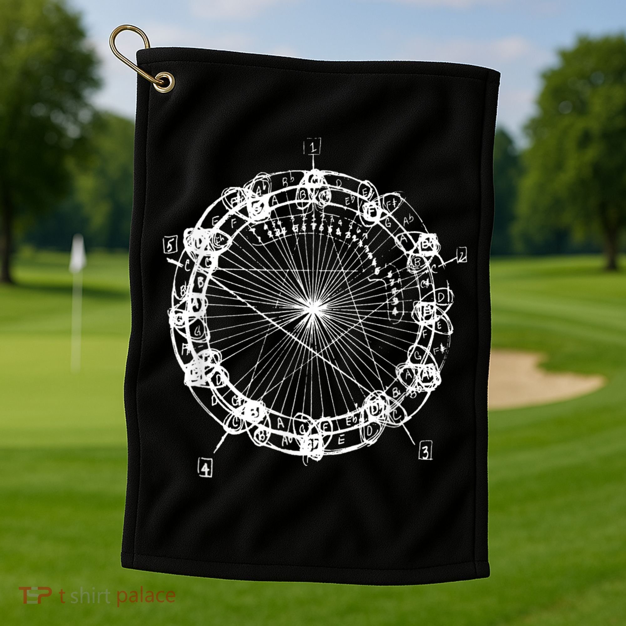 Coltrane Chord Changes Mandala Jazz Musician Golf Towel