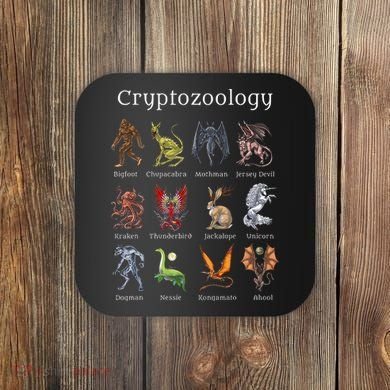 Cryptozoology Cryptid Creatures Fantasy Mythical Monsters Coaster