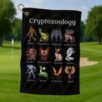 Cryptozoology Cryptid Creatures Fantasy Mythical Monsters Golf Towel thumb 1