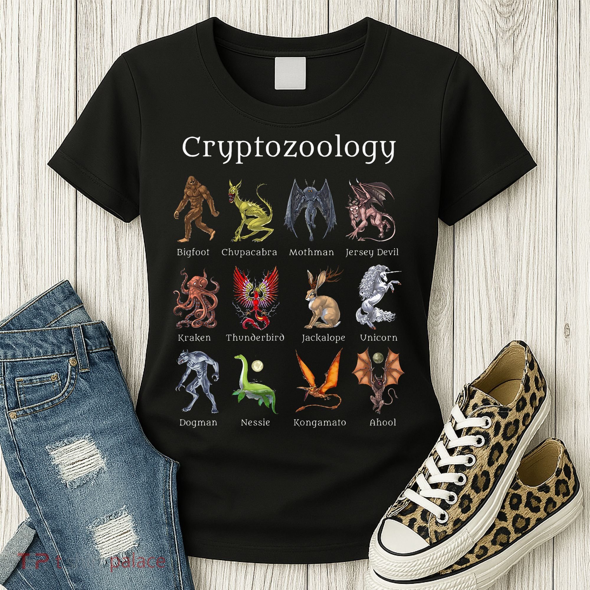 Cryptozoology Cryptid Creatures Fantasy Mythical Monsters Women's T-Shirt
