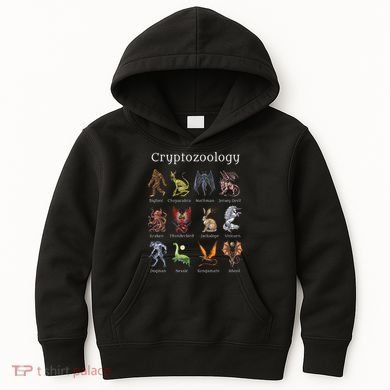 Cryptozoology Cryptid Creatures Fantasy Mythical Monsters Kids Hoodie