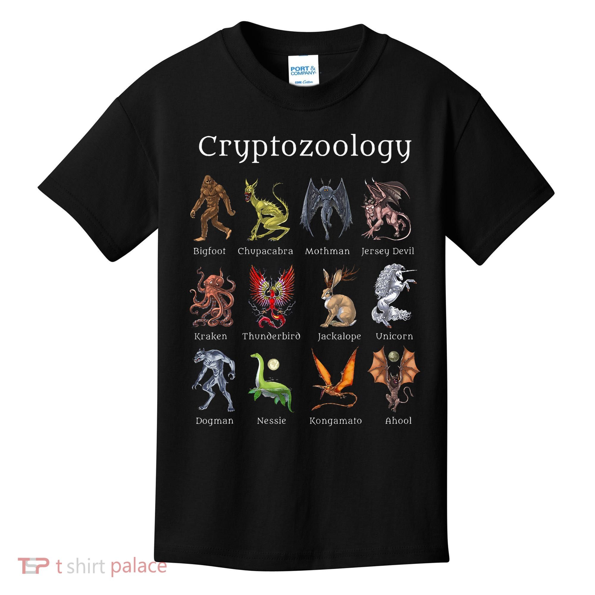 Cryptozoology Cryptid Creatures Fantasy Mythical Monsters Kids T-Shirt