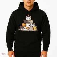 Cat Cute Cats Anime Kawaii Hoodie thumb 2