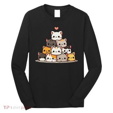 Cat Cute Cats Anime Kawaii Long Sleeve Shirt