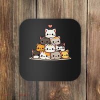 Cat Cute Cats Anime Kawaii Coaster thumb 0