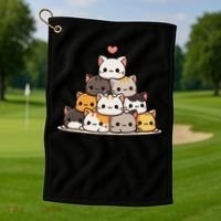Cat Cute Cats Anime Kawaii Golf Towel thumb 1