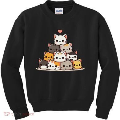 Cat Cute Cats Anime Kawaii Kids Sweatshirt